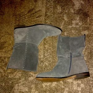 Gray suede boots